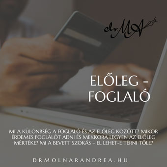 előleg - foglaló